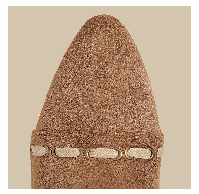 Lace-Trim Ankle Boots