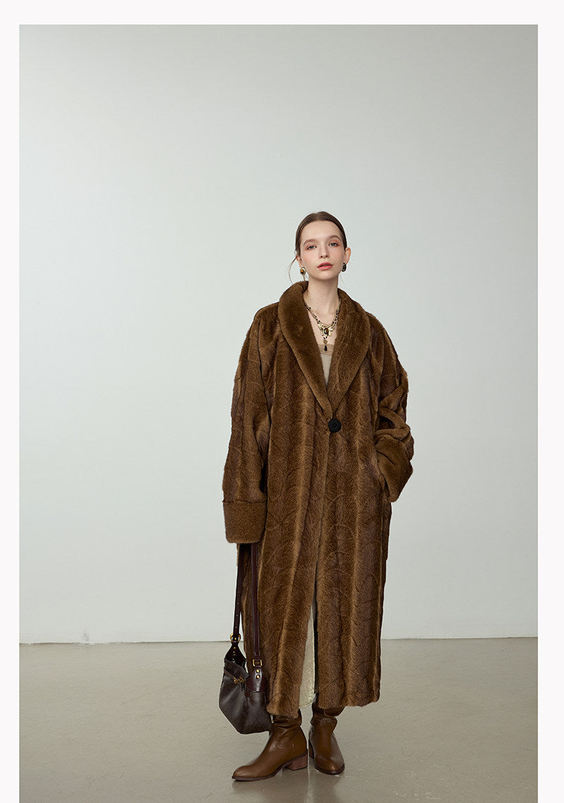 Ultra-Soft Fur Coat - Golden Brown
