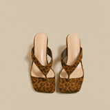 Wedge Flip Sandals (Leopard)
