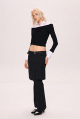 Asymmetrical Layered Top - Black