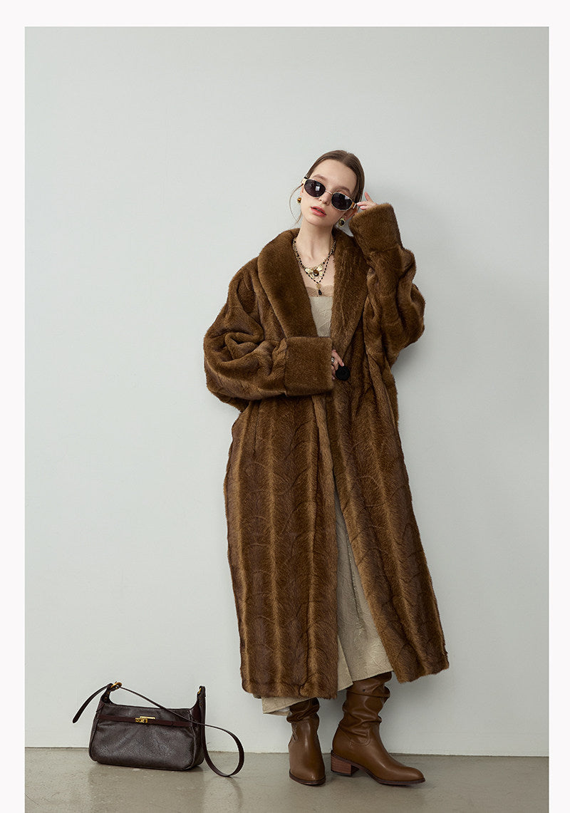 Ultra-Soft Fur Coat - Golden Brown