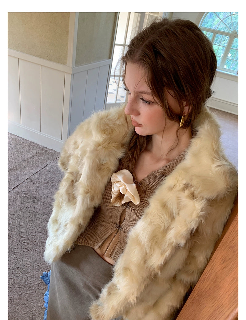 Curly Lapel Fur Jacket