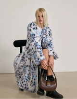 Blue Leopard Fur Coat