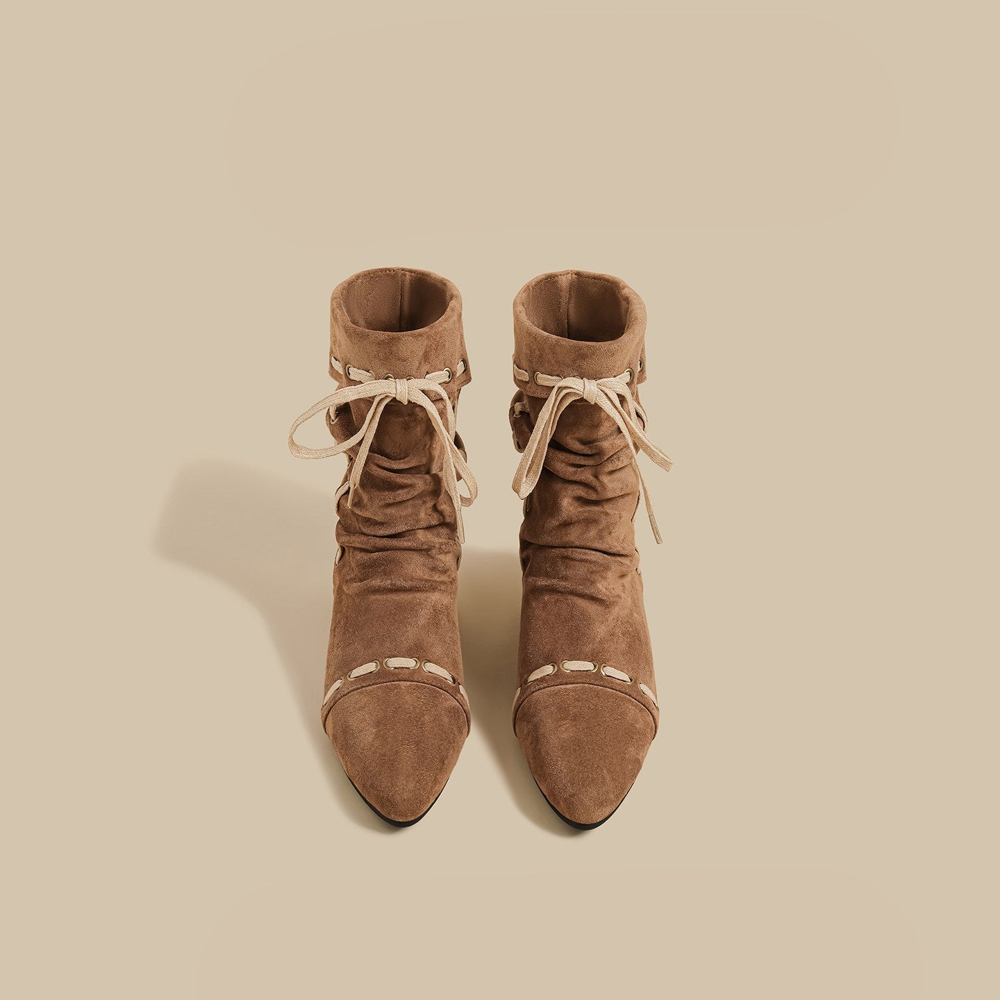 Lace-Trim Ankle Boots