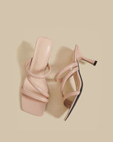 Wrap Strap Heel Sandals (Nude)