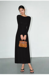 Off-Shoulder Knit Maxi Dress