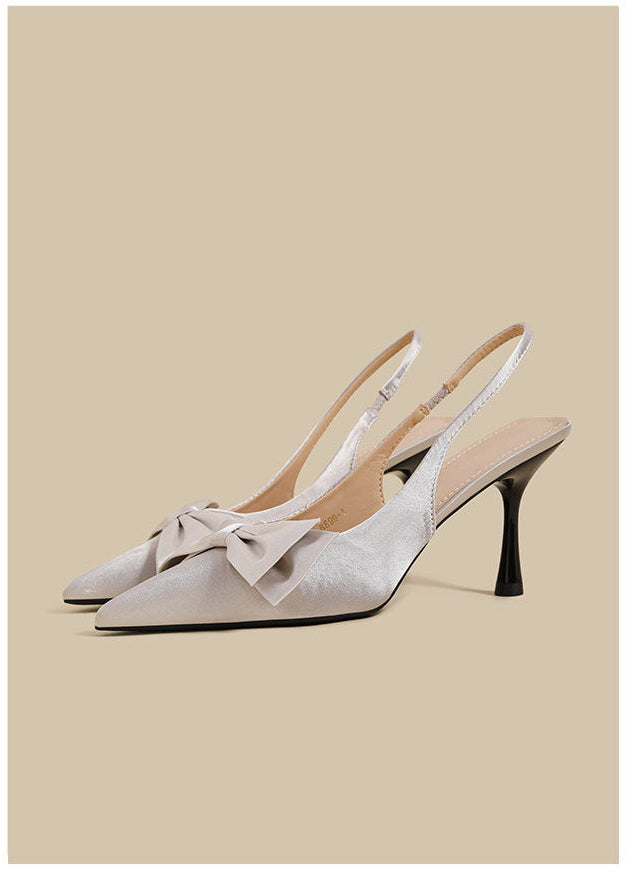 Bow-Detail Slingback Stiletto Heels