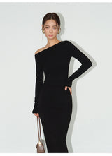 Ruched Waist Maxi Dress - Black
