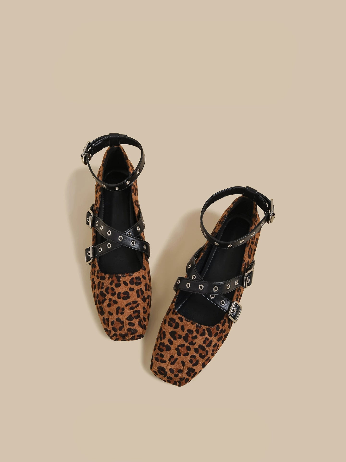 Leopard Strap Mary Jane Flats