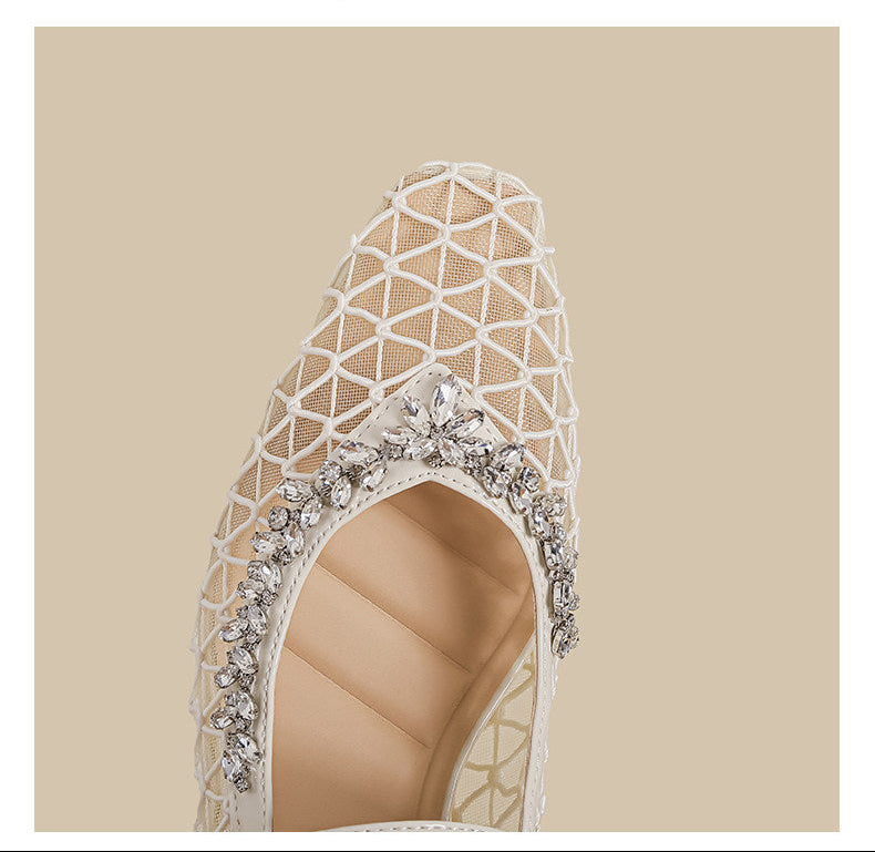 Crystal Mesh Mary Janes (Black)