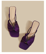 Crystal Bow Sandals (Purple)