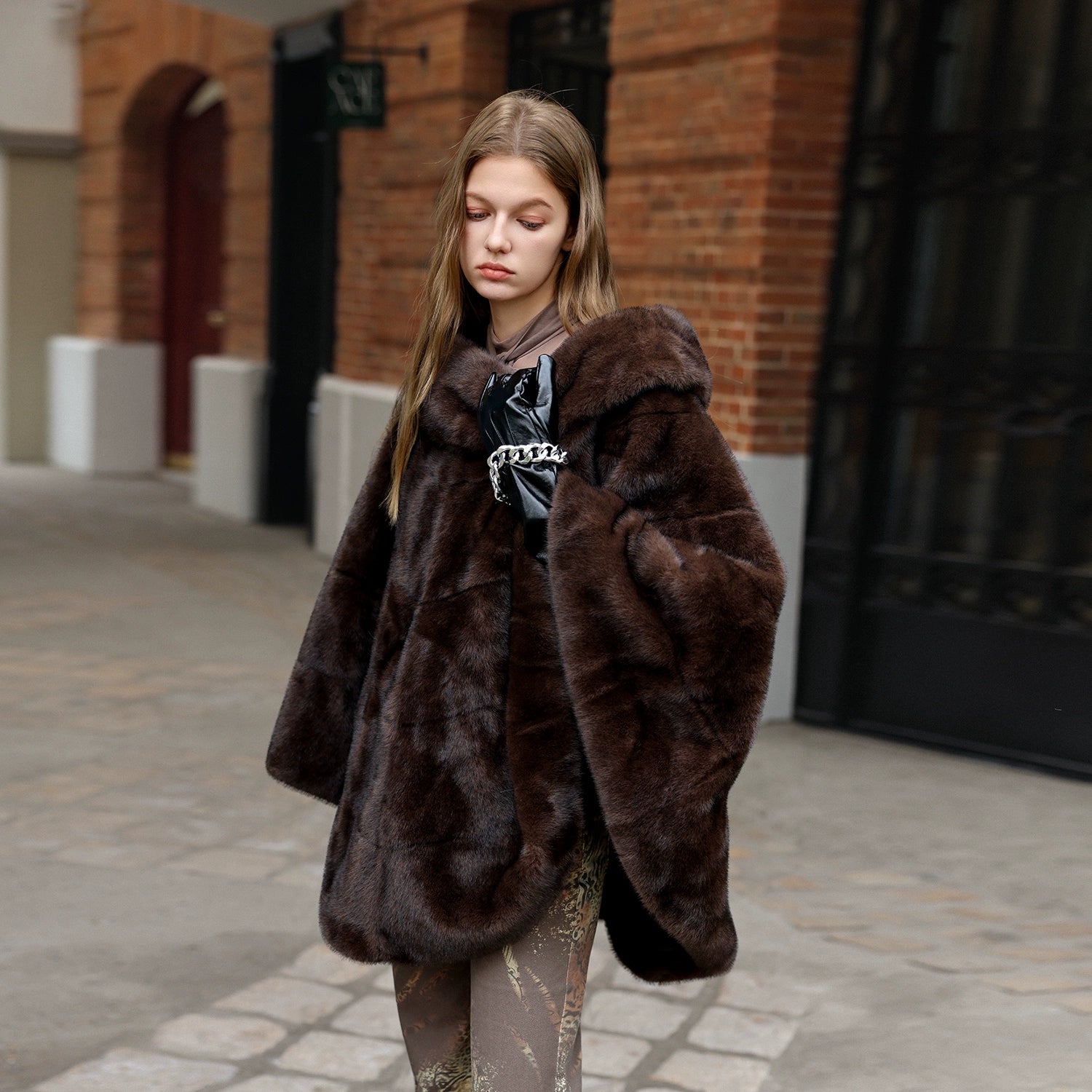 Chocolate Luxe Fur Cape