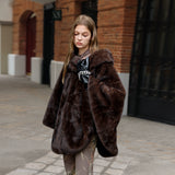 Chocolate Luxe Fur Cape