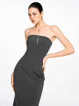 Dark Grey Bandeau Dress