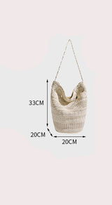Woven Bucket Shoulder Bag