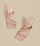 Wrap Strap Heel Sandals (Nude)