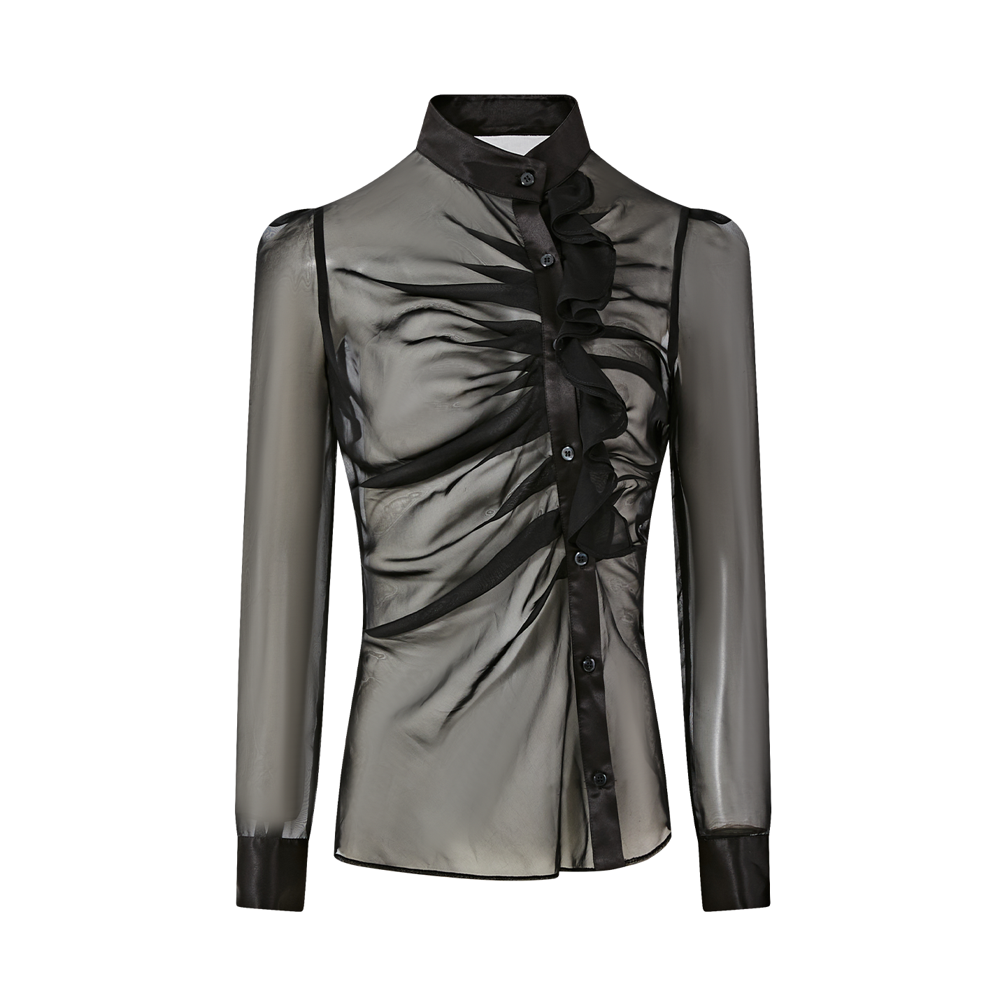 Ruched Sheer Blouse