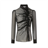 Ruched Sheer Blouse
