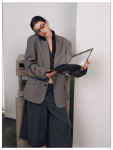V-Neck Suit Blazer