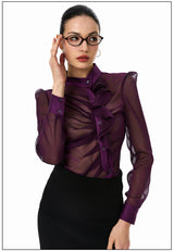 Ruched Sheer Blouse