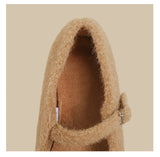 Wool-Blend Mary Jane Flats