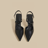 Criss-Strap Pointed Slingback Heels