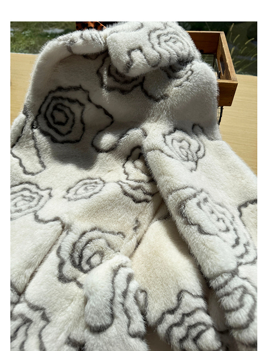 Floral Faux Fur Coat