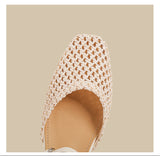 Woven Slingback Flats (Cream)