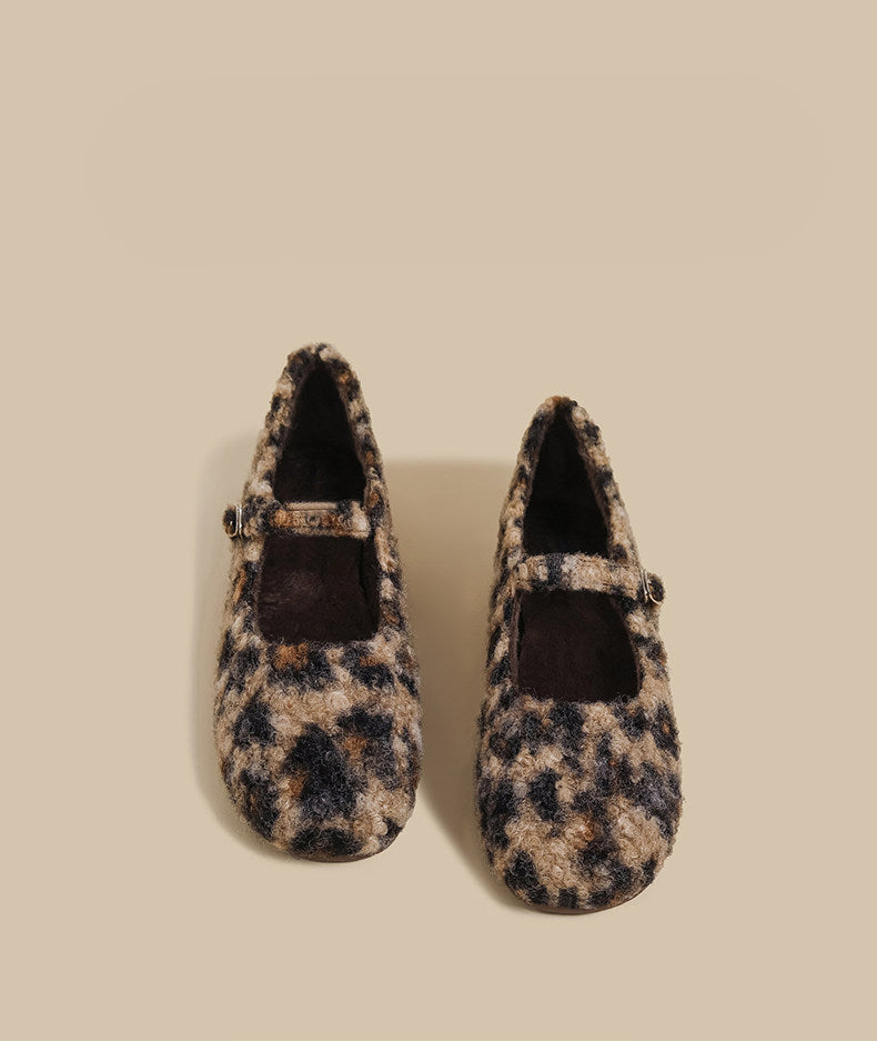 Wool-Blend Mary Jane Flats