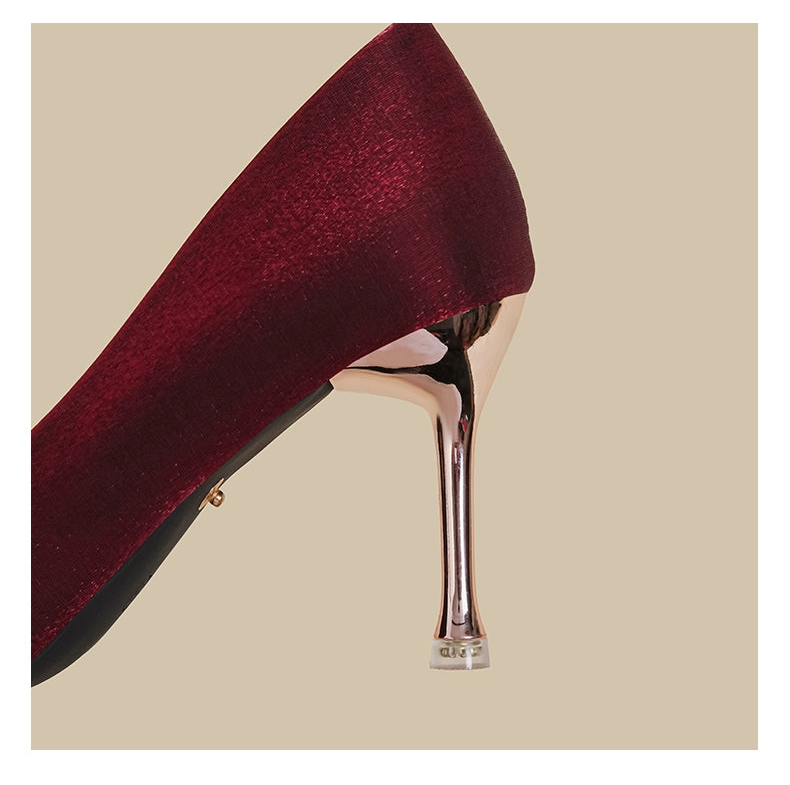 Plush Fur Pointed Heels