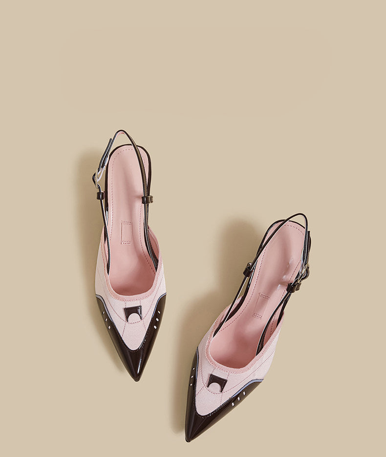 Sculpted Slingback Low Heels