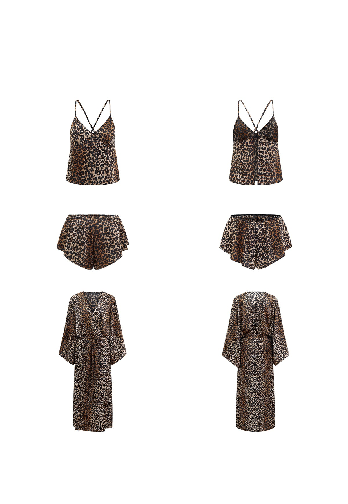 Leopard Satin Pajama-Three Piece