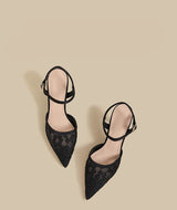 Lace Ankle-Strap Stiletto Heels