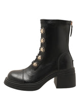 Button-Detail Ankle Boots
