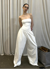 White Bandeau / Sweatpants