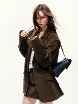Corduroy Blazer & Skirt