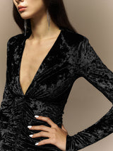 Velvet Deep V Dress