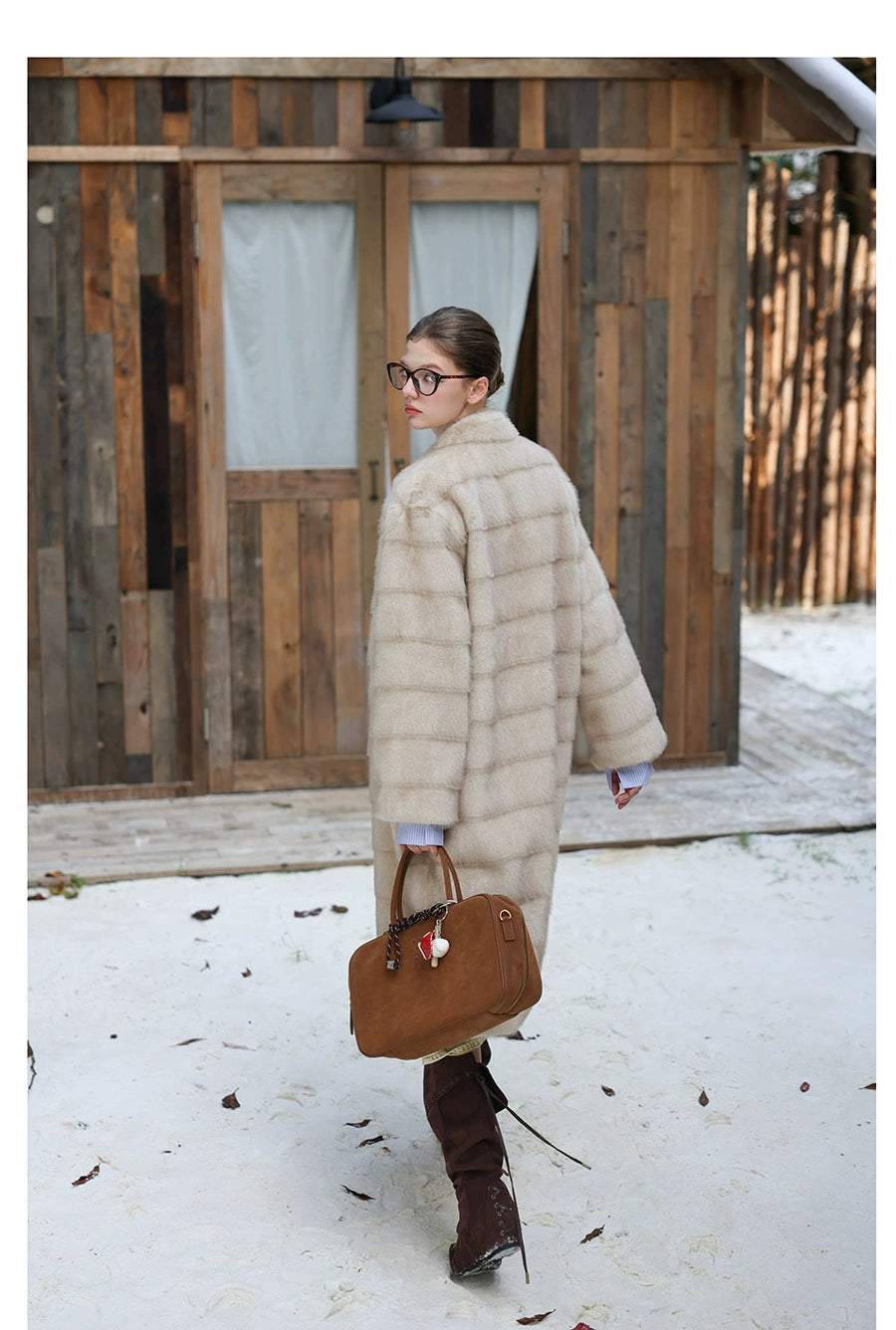 Light Gold Silky Fur Coat