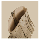 Fringe Stud Microfiber Leather Sandal