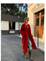 Long Red Fur Coat