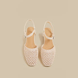 Woven Slingback Flats (Cream)