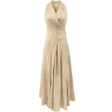 Sand Wrap V-Neck Dress