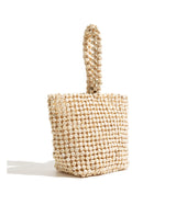 Woven Wooden Bead Bag - Cream