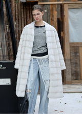 White Silky Fur Coat