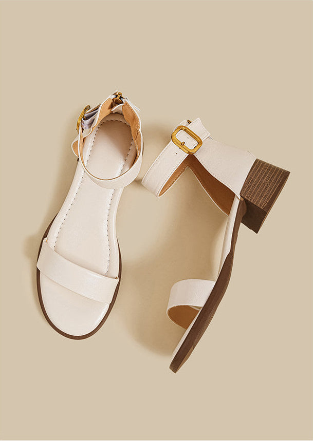 Minimal Ankle Strap Block Sandal