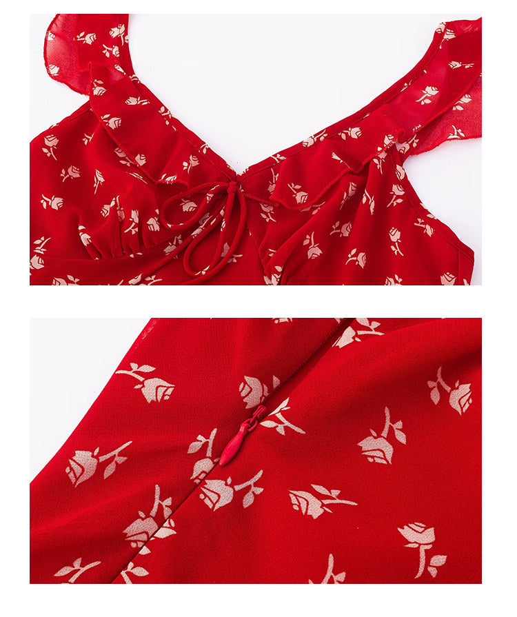 Crimson Floral Maxi