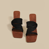 Twist Strap Heeled Sandals