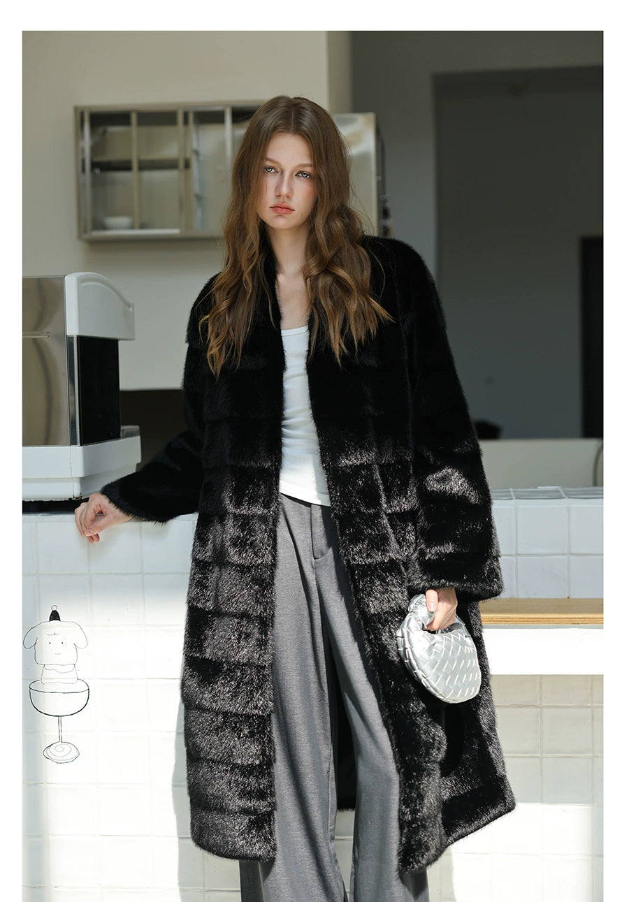 Black Silky Fur Coat