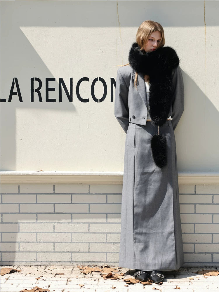 Plush Statement Scarf - Black