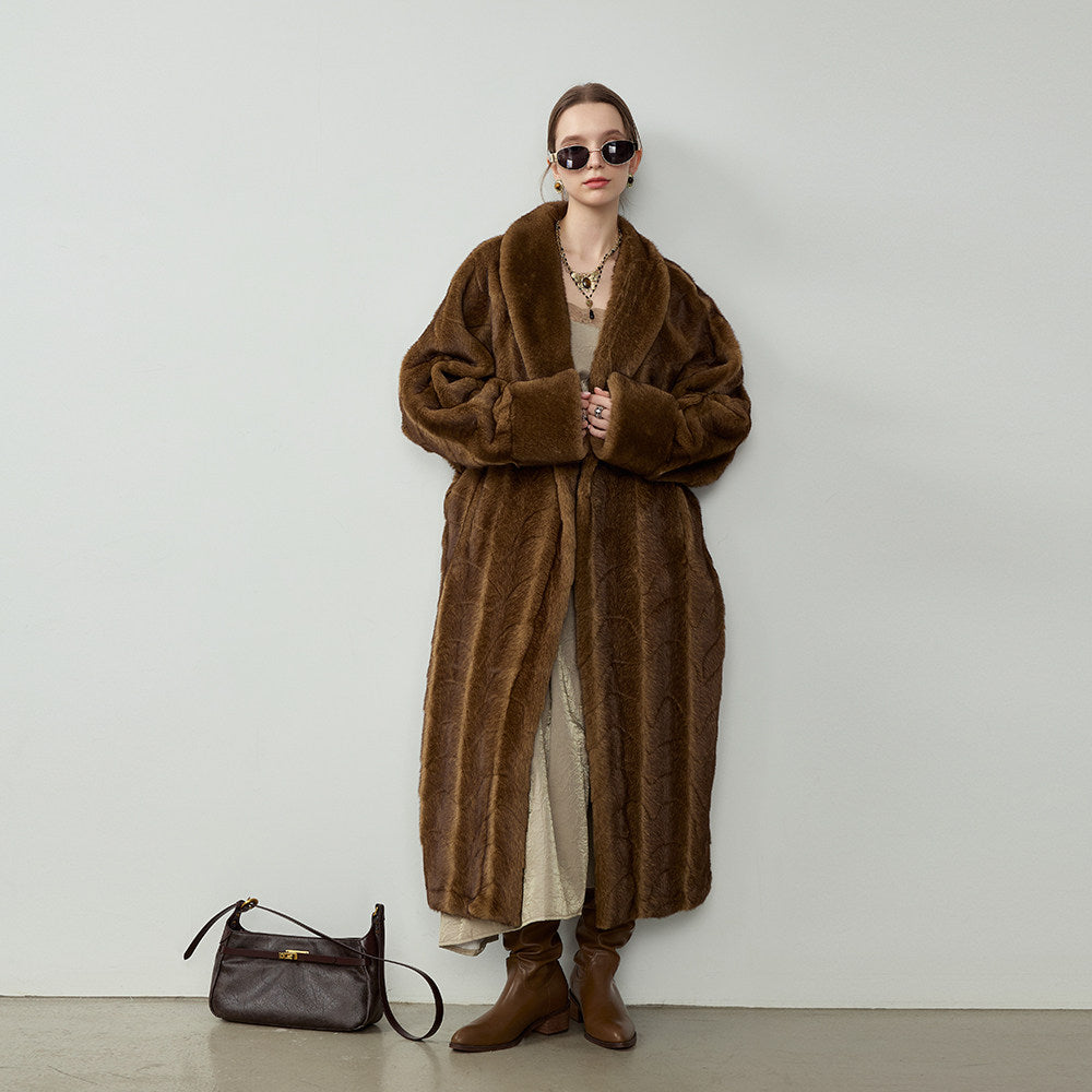 Ultra-Soft Fur Coat - Golden Brown